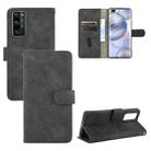 For Huawei Honor 30 Pro Solid Color Skin Feel Magnetic Buckle Horizontal Flip Calf Texture PU Leather Case with Holder & Card Slots & Wallet(Black) - 1