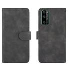For Huawei Honor 30 Pro Solid Color Skin Feel Magnetic Buckle Horizontal Flip Calf Texture PU Leather Case with Holder & Card Slots & Wallet(Black) - 2