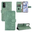 For Huawei Honor 30 Pro Solid Color Skin Feel Magnetic Buckle Horizontal Flip Calf Texture PU Leather Case with Holder & Card Slots & Wallet(Green) - 1