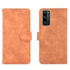 For Huawei Honor 30 Pro Solid Color Skin Feel Magnetic Buckle Horizontal Flip Calf Texture PU Leather Case with Holder & Card Slots & Wallet(Brown) - 2