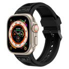 For Apple Watch 46mm / 49mm / 45mm / 44mm Kalebol Honeycomb TPU Black Mesh Strap(Black Black Net) - 1