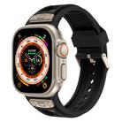For Apple Watch 46mm / 49mm / 45mm / 44mm Kalebol Honeycomb TPU Titanium Mesh Strap(Black Titanium Net) - 1