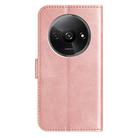 For Redmi A3 / Poco C61 Dual-Folded S-shape Leather Phone Case(Rose Gold) - 3