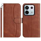 For Redmi Note 13 Pro 5G Dual-Folded S-shape Leather Phone Case(Coffee) - 1