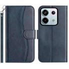 For Redmi Note 13 Pro 5G Dual-Folded S-shape Leather Phone Case(Navy Blue) - 1