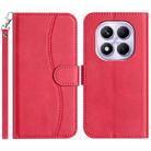 For Redmi Note 14 Pro 4G Dual-Folded S-shape Leather Phone Case(Rose Red) - 1