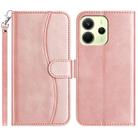 For Redmi Note 14 5G Dual-Folded S-shape Leather Phone Case(Rose Gold) - 1