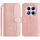 For Redmi Note 14 Pro 5G Dual-Folded S-shape Leather Phone Case(Rose Gold) - 1