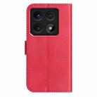 For Xiaomi 14T Pro Dual-Folded S-shape Leather Phone Case(Rose Red) - 3
