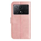 For Xiaomi Poco F6 Pro 5G Dual-Folded S-shape Leather Phone Case(Rose Gold) - 3