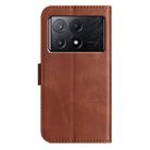 For Xiaomi Poco F6 Pro 5G Dual-Folded S-shape Leather Phone Case(Coffee) - 3