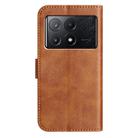 For Xiaomi Poco F6 Pro 5G Dual-Folded S-shape Leather Phone Case(Brown) - 3