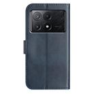 For Xiaomi Poco F6 Pro 5G Dual-Folded S-shape Leather Phone Case(Navy Blue) - 3