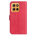 For Motorola Moto G15 Dual-Folded S-shape Leather Phone Case(Rose Red) - 3