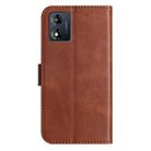 For Motorola Moto E13 Dual-Folded S-shape Leather Phone Case(Coffee) - 3