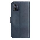 For Motorola Moto E13 Dual-Folded S-shape Leather Phone Case(Navy Blue) - 3