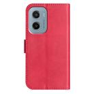 For Motorola Moto E15 Dual-Folded S-shape Leather Phone Case(Rose Red) - 3