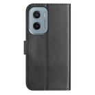 For Motorola Moto E15 Dual-Folded S-shape Leather Phone Case(Black) - 3