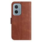 For Motorola Moto E15 Dual-Folded S-shape Leather Phone Case(Coffee) - 3