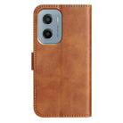 For Motorola Moto E15 Dual-Folded S-shape Leather Phone Case(Brown) - 3