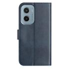 For Motorola Moto E15 Dual-Folded S-shape Leather Phone Case(Navy Blue) - 3