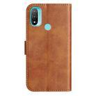 For Motorola Moto E20 / E30 / E40 Dual-Folded S-shape Leather Phone Case(Brown) - 3