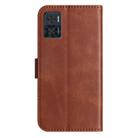 For Motorola Moto E22 Dual-Folded S-shape Leather Phone Case(Coffee) - 3