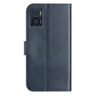 For Motorola Moto E22 Dual-Folded S-shape Leather Phone Case(Navy Blue) - 3