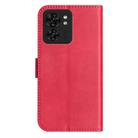 For Motorola Edge 40 Dual-Folded S-shape Leather Phone Case(Rose Red) - 3