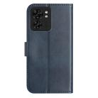 For Motorola Edge 40 Dual-Folded S-shape Leather Phone Case(Navy Blue) - 3