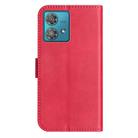 For Motorola Edge 40 Neo Dual-Folded S-shape Leather Phone Case(Rose Red) - 3