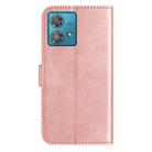 For Motorola Edge 40 Neo Dual-Folded S-shape Leather Phone Case(Rose Gold) - 3