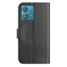 For Motorola Edge 40 Neo Dual-Folded S-shape Leather Phone Case(Black) - 3