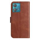 For Motorola Edge 40 Neo Dual-Folded S-shape Leather Phone Case(Coffee) - 3