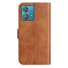 For Motorola Edge 40 Neo Dual-Folded S-shape Leather Phone Case(Brown) - 3