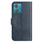 For Motorola Edge 40 Neo Dual-Folded S-shape Leather Phone Case(Navy Blue) - 3