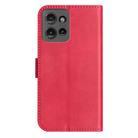 For Motorola Edge 50 Dual-Folded S-shape Leather Phone Case(Rose Red) - 3