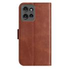 For Motorola Edge 50 Dual-Folded S-shape Leather Phone Case(Coffee) - 3