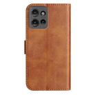 For Motorola Edge 50 Dual-Folded S-shape Leather Phone Case(Brown) - 3