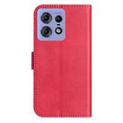For Motorola Edge 50 Pro Dual-Folded S-shape Leather Phone Case(Rose Red) - 3