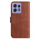 For Motorola Edge 50 Pro Dual-Folded S-shape Leather Phone Case(Coffee) - 3