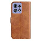 For Motorola Edge 50 Pro Dual-Folded S-shape Leather Phone Case(Brown) - 3