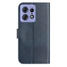 For Motorola Edge 50 Pro Dual-Folded S-shape Leather Phone Case(Navy Blue) - 3