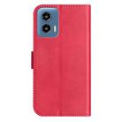 For Motorola Edge 2024 Dual-Folded S-shape Leather Phone Case(Rose Red) - 3