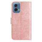 For Motorola Edge 2024 Dual-Folded S-shape Leather Phone Case(Rose Gold) - 3