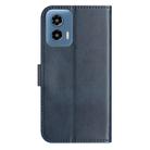 For Motorola Moto G 5G 2024 Dual-Folded S-shape Leather Phone Case(Navy Blue) - 3