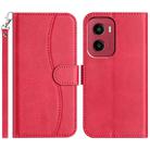 For Motorola Moto G05 Dual-Folded S-shape Leather Phone Case(Rose Red) - 1