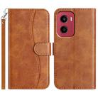 For Motorola Moto G05 Dual-Folded S-shape Leather Phone Case(Brown) - 1