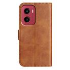 For Motorola Moto G05 Dual-Folded S-shape Leather Phone Case(Brown) - 3