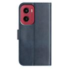 For Motorola Moto G05 Dual-Folded S-shape Leather Phone Case(Navy Blue) - 3